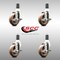 Service Caster 4 Inch 316SS High Temp Glass Filled Nylon 1-1/2 Inch Stem Caster Set Brake SCC SCC-SS316EX20S414-GFNSHT-TLB-112-4 - alternate 1